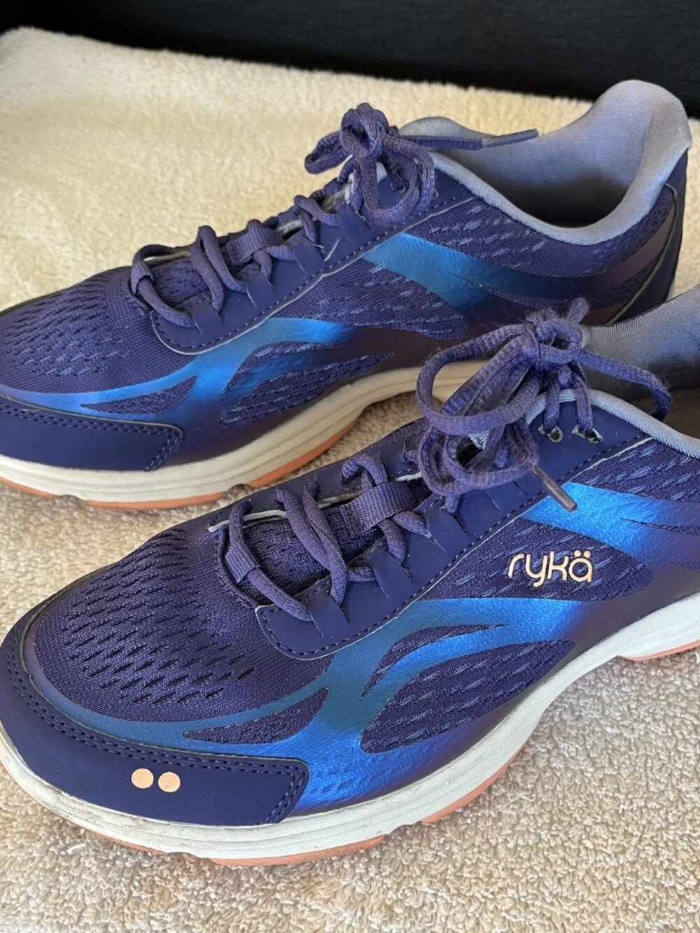 Ryka Devotion Plus 2 Sneakers Size 9W, Purple, White and Light Blue